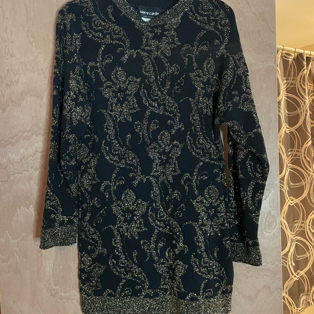 Pierre Cardin lurex sweater dress sz M